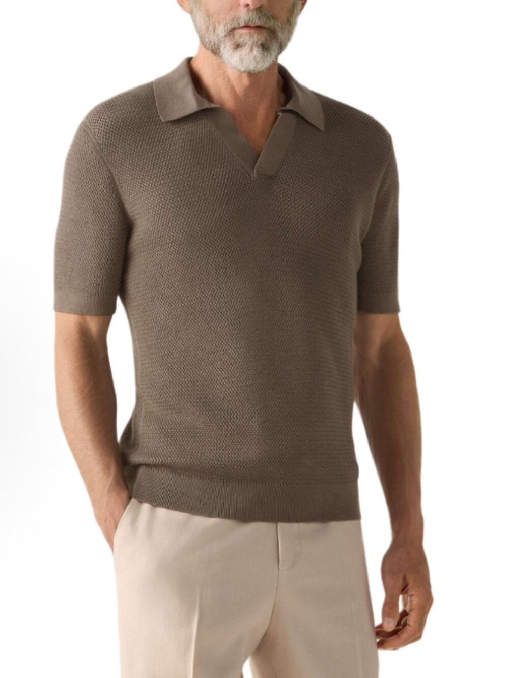 ZEGNA Tencel Cotton Seagull Knit Short-Sleeve T-Shirt for Men
